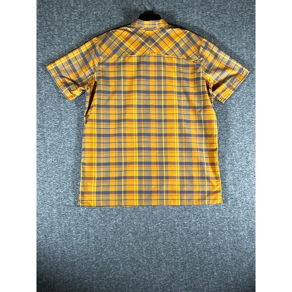 LL Bean Mens XL Tall Plaid Short Sleeve Button Down Shirt Orange Yellow 513666 - Picture 2 of 7